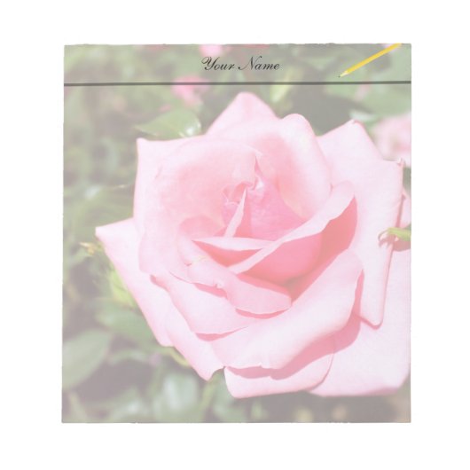 hübsche Rosa-Blume mit süßen Herzen Notizblock (Vorderseite)