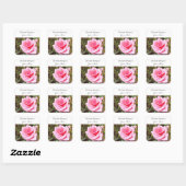 hübsche Rosa-Blume mit süßen Herzen Quadratischer Aufkleber (Blatt)
