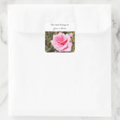 hübsche Rosa-Blume mit süßen Herzen Quadratischer Aufkleber (Tasche)
