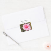 hübsche Rosa-Blume mit süßen Herzen Quadratischer Aufkleber (Umschlag)