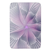 Hübsche rosa Blume Moderne Abstrakte Fraktal Kunst Badematte (Vorderseite Vertikal)