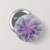 Hübsche rosa Blume Moderne Abstrakte Fraktal Kunst Button (Vorne & Hinten)