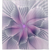 Hübsche rosa Blume Moderne Abstrakte Fraktal Kunst Duschvorhang (Vorderseite)