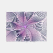 Hübsche rosa Blume Moderne Abstrakte Fraktal Kunst Fleecedecke (Vorderseite (Horizontal))