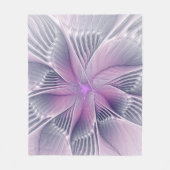 Hübsche rosa Blume Moderne Abstrakte Fraktal Kunst Fleecedecke (Vorderseite)