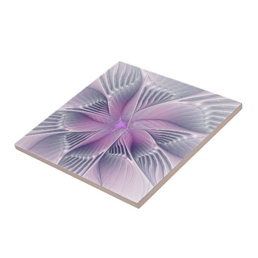 Hübsche rosa Blume Moderne Abstrakte Fraktal Kunst Fliese (Seite)