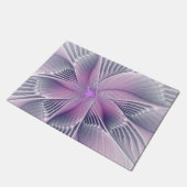 Hübsche rosa Blume Moderne Abstrakte Fraktal Kunst Fußmatte (Schrägansicht)
