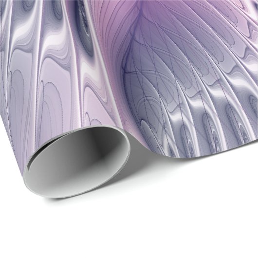 Hübsche rosa Blume Moderne Abstrakte Fraktal Kunst Geschenkpapier (Rolleneckpunkt)