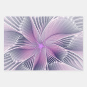 Hübsche rosa Blume Moderne Abstrakte Fraktal Kunst Geschenkpapier Set (Vorderseite 3)