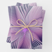 Hübsche rosa Blume Moderne Abstrakte Fraktal Kunst Geschenkpapier Set (Beispiel)