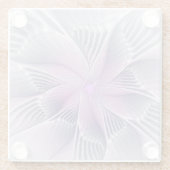 Hübsche rosa Blume Moderne Abstrakte Fraktal Kunst Glasuntersetzer (Rückseite)