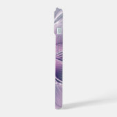 Hübsche rosa Blume Moderne Abstrakte Fraktal Kunst iPhone 15 Hülle (Linke Seite)