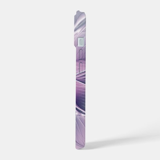 Hübsche rosa Blume Moderne Abstrakte Fraktal Kunst iPhone 15 Hülle (Linke Seite)