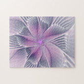 Hübsche rosa Blume Moderne Abstrakte Fraktal Kunst Puzzle (Horizontal)