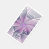 Hübsche rosa Blume Moderne Abstrakte Fraktal Kunst Serviette (Ecke)