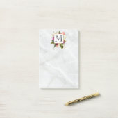 Hübsche rosa Blume Monogramm Letter Post-it Klebezettel (Auf Schreibtisch)