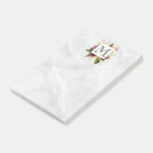 Hübsche rosa Blume Monogramm Letter Post-it Klebezettel (angewinkelt)