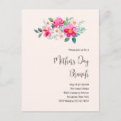 Hübsche Rosa Blume Muttertagsbrunch Einladungspostkarte (Vorderseite)