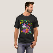 Hübsche rosa Blume Niedlich Einhorn Frohe Weihnach T-Shirt (Vorne ganz)