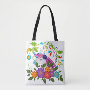Hübsche rosa Blume Niedlich Einhorn Weihnachten W Tasche
