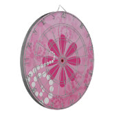 Hübsche rosa Blume Niedlich Retro Daisy Muster Dartscheibe (Vorderseite Links)