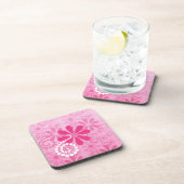 Hübsche rosa Blume Niedlich Retro Daisy Muster Getränkeuntersetzer (Rechte Seite)
