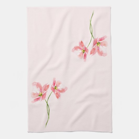 Hübsche rosa Blume niedlich schön Geschirrtuch (Vertikal)