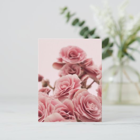 Hübsche rosa Blume Postkarte (Stehend Vorderseite)