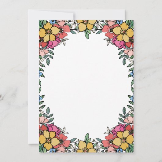 Hübsche rosa Blume Probe Abendessen Einladung (Rückseite)