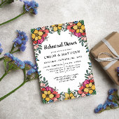 Hübsche rosa Blume Probe Abendessen Einladung