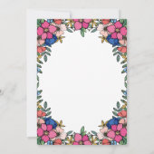 Hübsche rosa Blume Probe Abendessen Einladung (Rückseite)