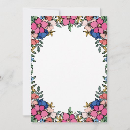 Hübsche rosa Blume Probe Abendessen Einladung (Rückseite)