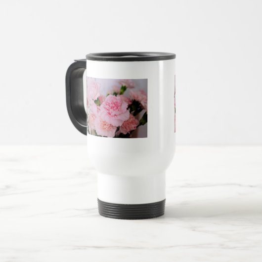 hübsche rosa Blume Reisebecher (Vorderseite Links)