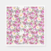 Hübsche rosa Blume Serviette (Vorderseite)