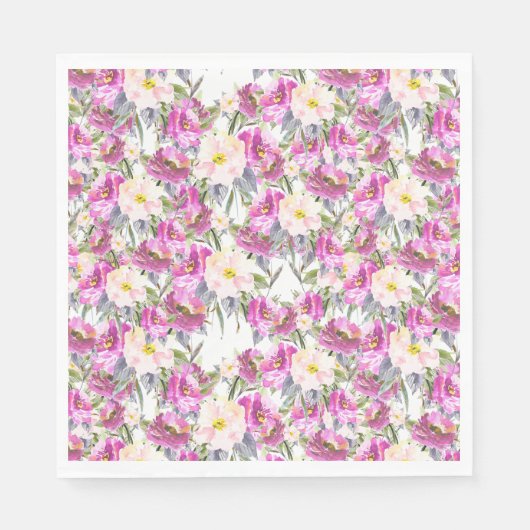 Hübsche rosa Blume Serviette (Vorderseite)