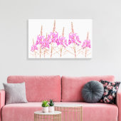 Hübsche rosa Blume stilvoll florale moderne Kunst Leinwanddruck (Insitu (Wohnzimmer))