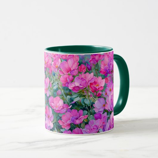 Hübsche Rosa Blume Tasse Cups (VorderseiteRechts)