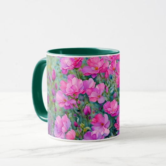 Hübsche Rosa Blume Tasse Cups (Vorderseite Links)