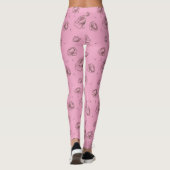 Hübsche rosa Blume und Petals Muster Leggings (Rückseite)