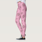 Hübsche rosa Blume und Petals Muster Leggings (Links)