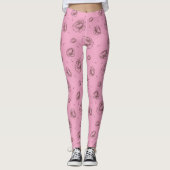 Hübsche rosa Blume und Petals Muster Leggings (Vorderseite)