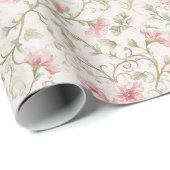 Hübsche rosa Blumen Brautparty Geschenkpapier (Rolleneckpunkt)
