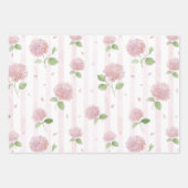 Hübsche rosa Blumen-Brautparty Geschenkpapier Set (Vorderseite 3)