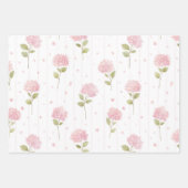Hübsche rosa Blumen-Brautparty Geschenkpapier Set (Vorderseite 2)