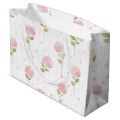 Hübsche rosa Blumen-Brautparty Große Geschenktüte (Rückseite Schrägansicht)