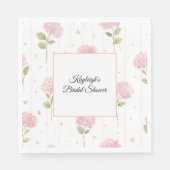 Hübsche rosa Blumen-Brautparty Serviette (Vorderseite)