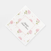 Hübsche rosa Blumen-Brautparty Serviette (Ecke)