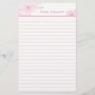 Hübsche rosa Blumen Briefpapier