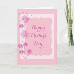 Hübsche rosa Blumen-Dandelion-Muttertag Karte