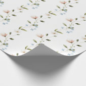 Hübsche rosa Blumen Geschenkpapier (Ecke)